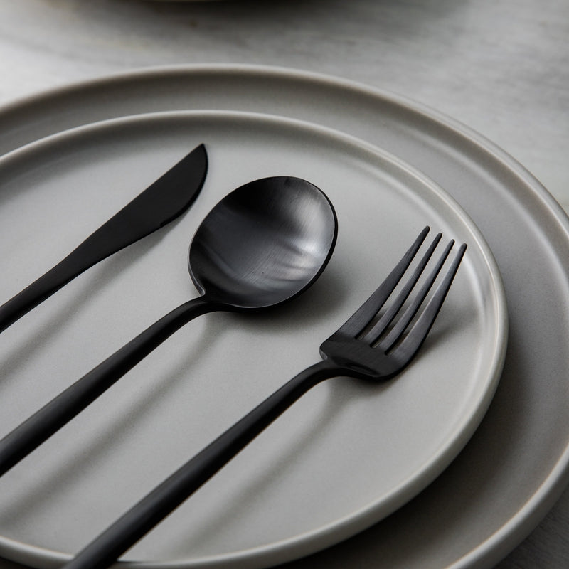 Minimalist Stainless Steel Cutlery Set 18/10 with Titanium Coating