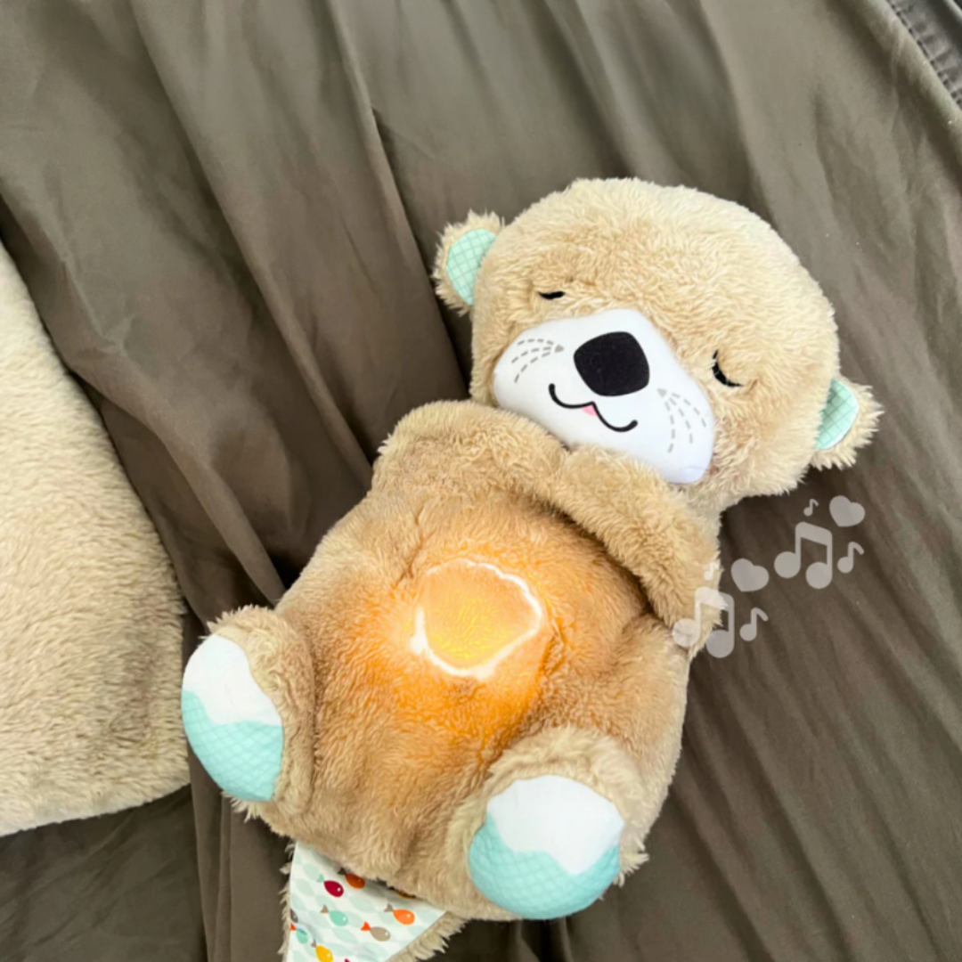 Plush Bear Toy with Breathing Sounds – Battery Operated