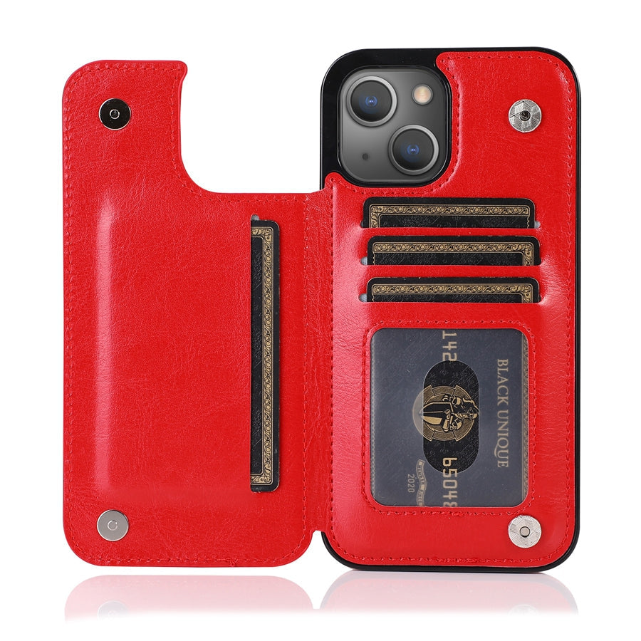 Magnetic Closure Leather Case for Phones with Card Holder Slots