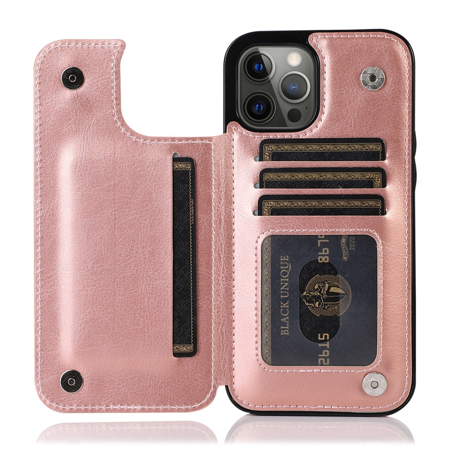 Magnetic Closure Leather Case for Phones with Card Holder Slots