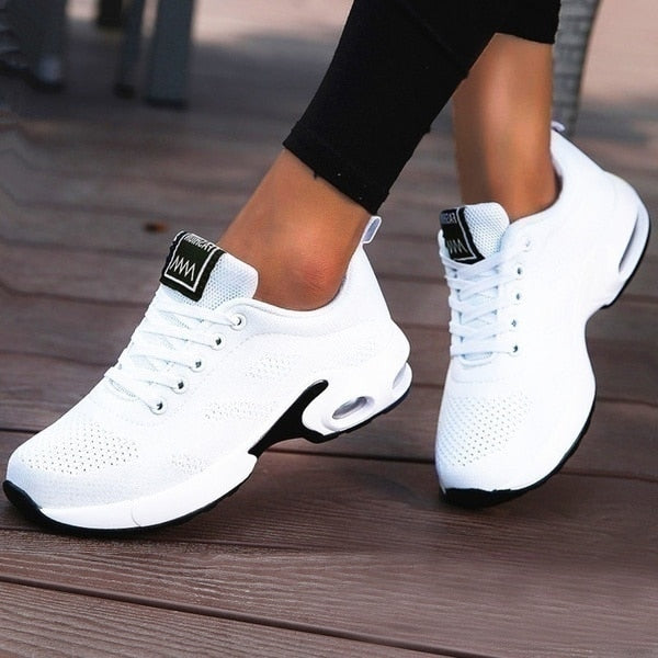 Women’s Sneakers with Rubber Sole and Breathable Mesh Upper