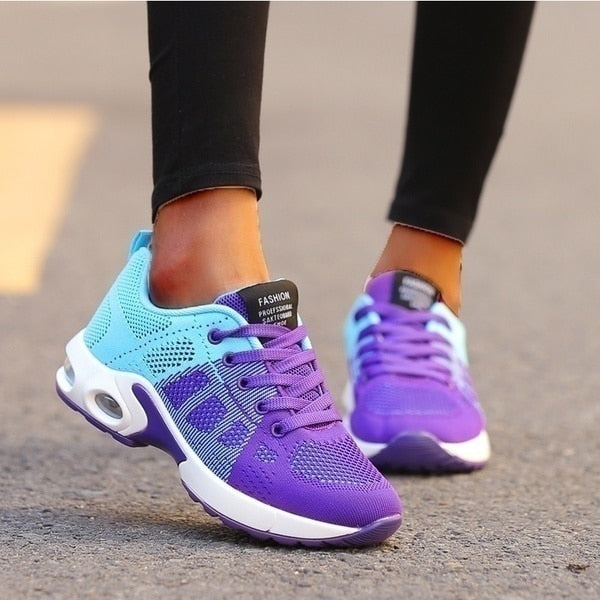 Women’s Sneakers with Rubber Sole and Breathable Mesh Upper