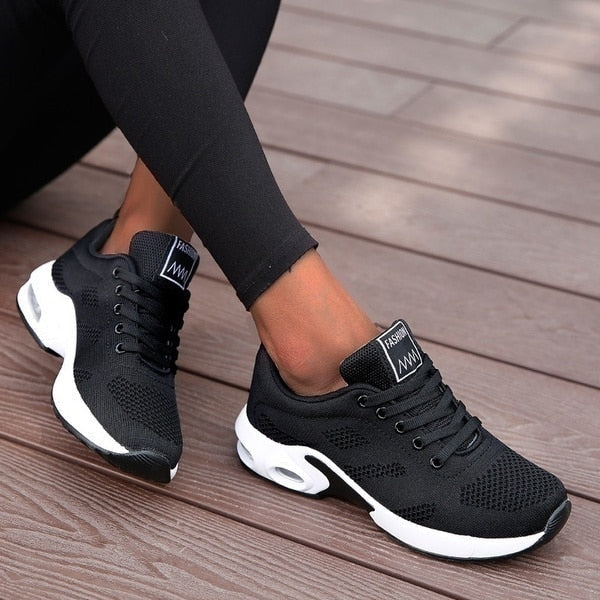 Women’s Sneakers with Rubber Sole and Breathable Mesh Upper