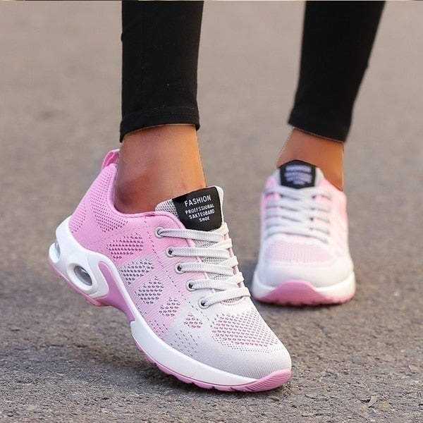 Women’s Sneakers with Rubber Sole and Breathable Mesh Upper