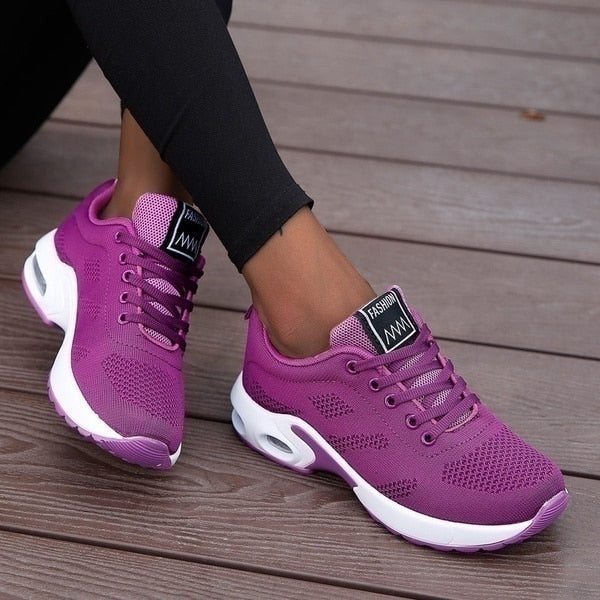 Women’s Sneakers with Rubber Sole and Breathable Mesh Upper