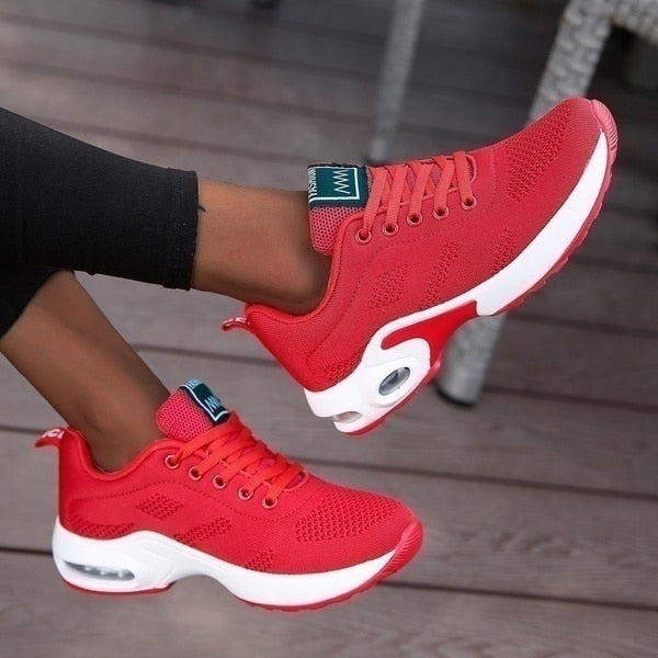 Women’s Sneakers with Rubber Sole and Breathable Mesh Upper