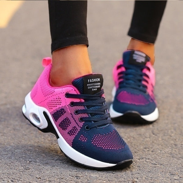 Women’s Sneakers with Rubber Sole and Breathable Mesh Upper