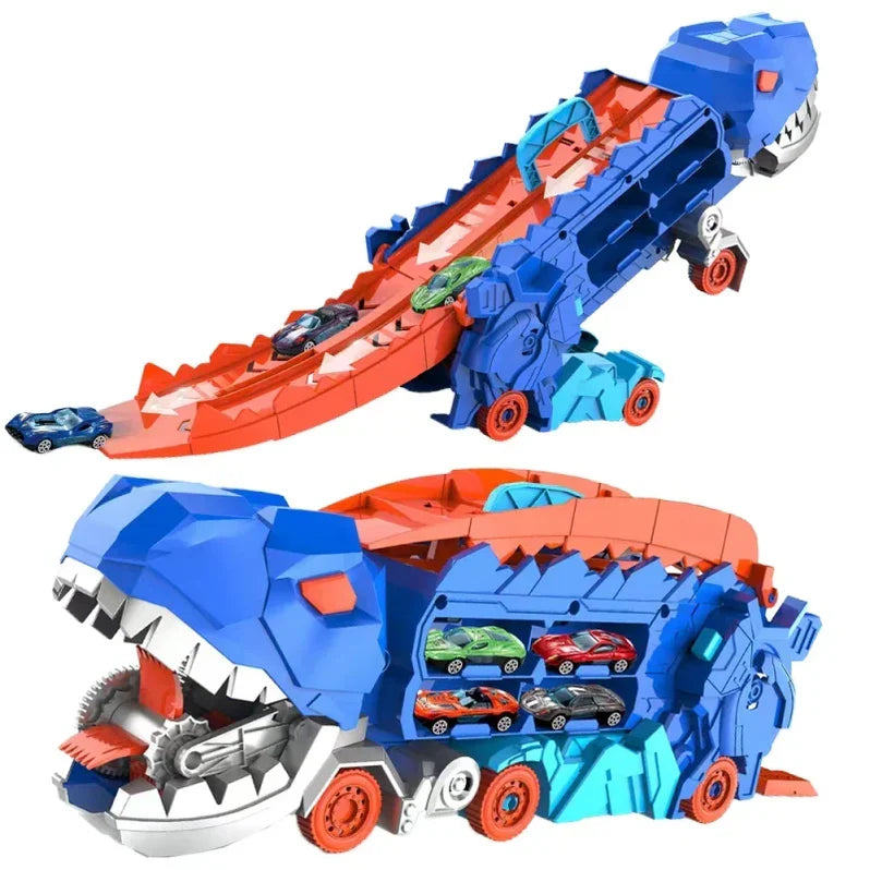 Transforming Play Track Adventure with Dinosaur Racing Toy Set