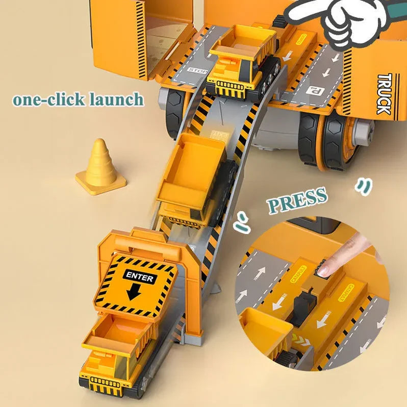 Kids' Toy Set with Construction Vehicles and Screwdriver