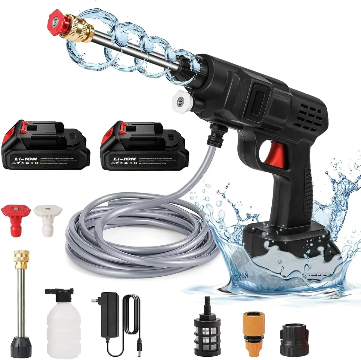 Portable Pressure Washer with Lithium Battery and Adjustable Nozzle