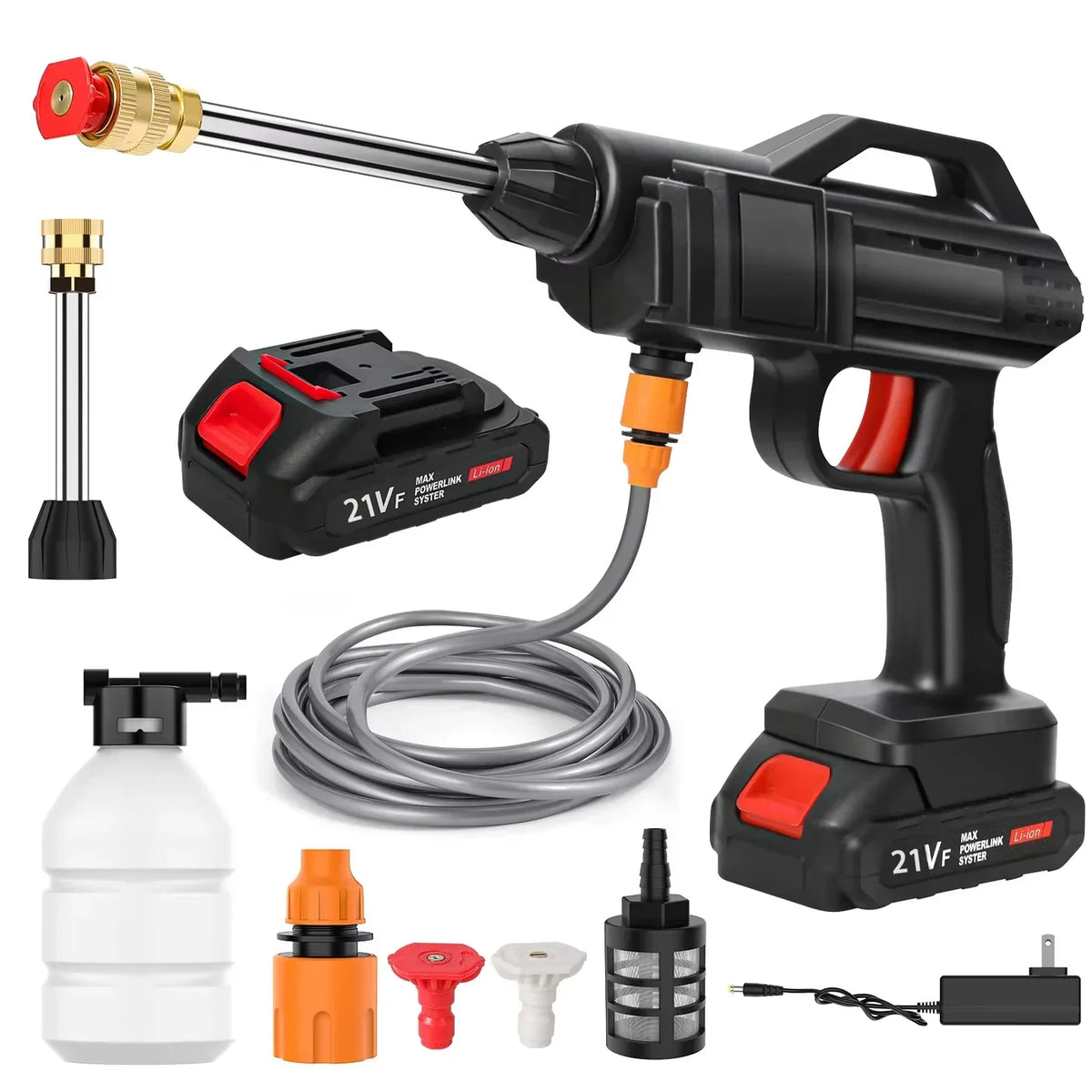 Portable Pressure Washer with Lithium Battery and Adjustable Nozzle