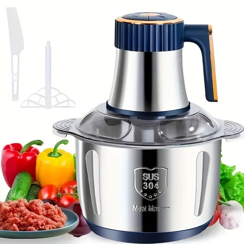 Multifunctional Kitchen Chopper for Meat and Vegetables in Stainless Steel