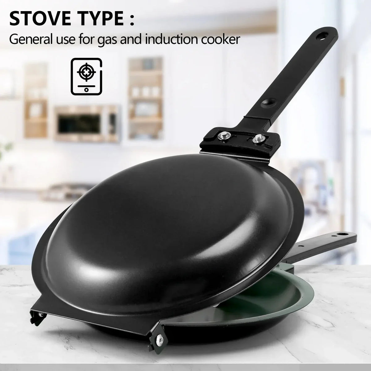 Stainless Steel Pancake Pan - Double-Sided Non-Stick Design