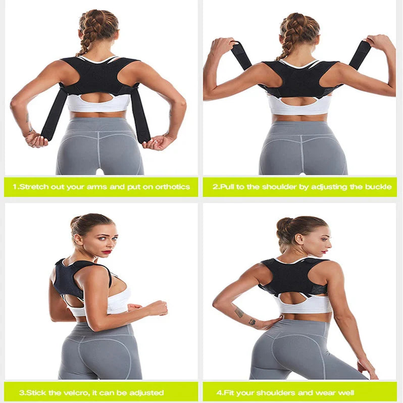 Back and Shoulder Support Brace – Adjustable Posture Corrector for Everyday Use
