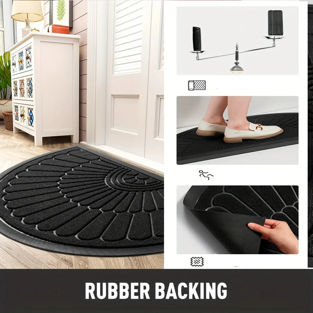 Half-Round Rubber Door Mat for Indoor and Outdoor Applications