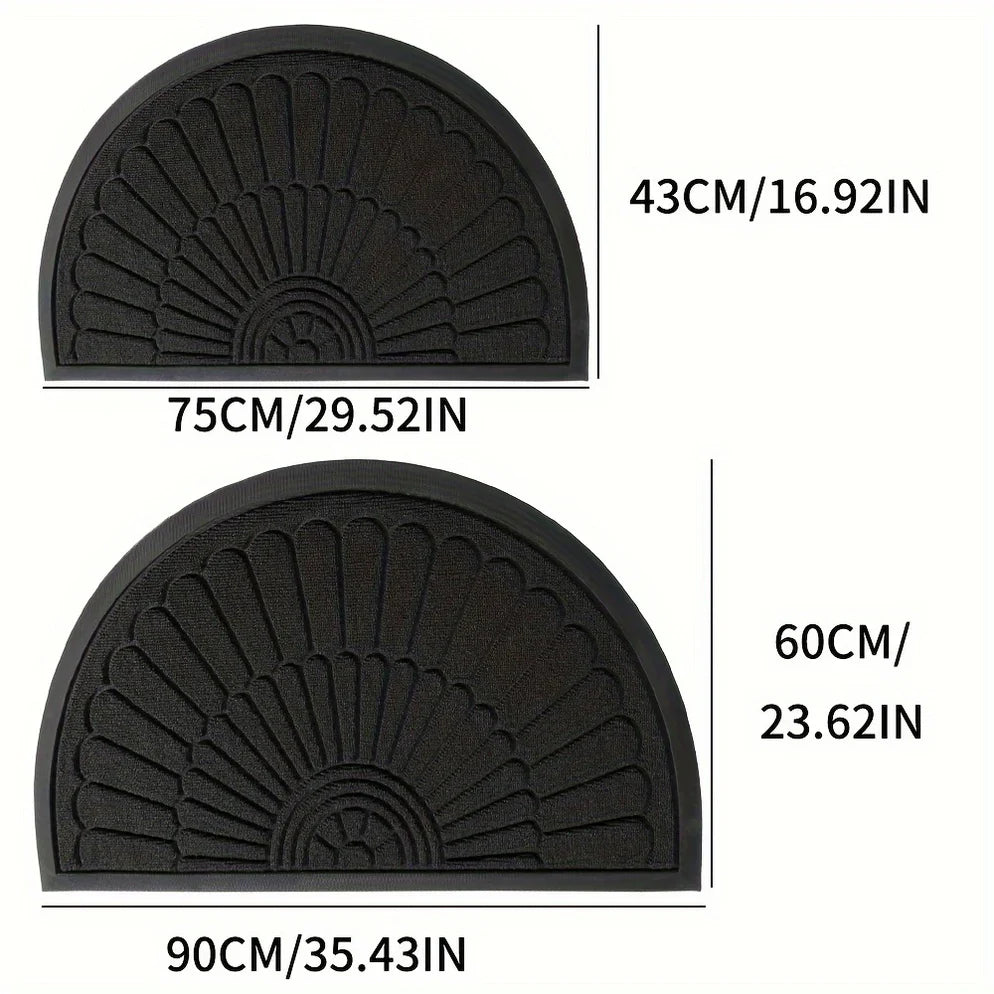 Half-Round Rubber Door Mat for Indoor and Outdoor Applications