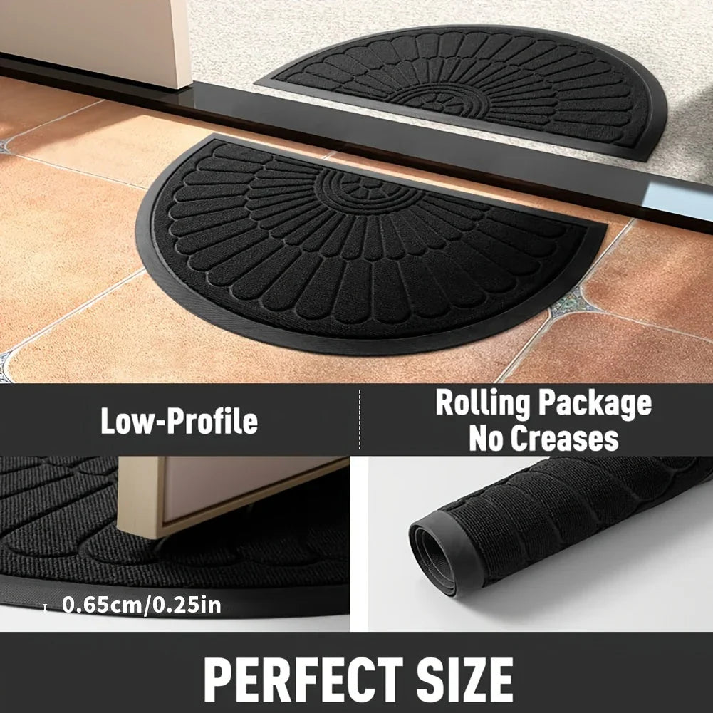 Half-Round Rubber Door Mat for Indoor and Outdoor Applications