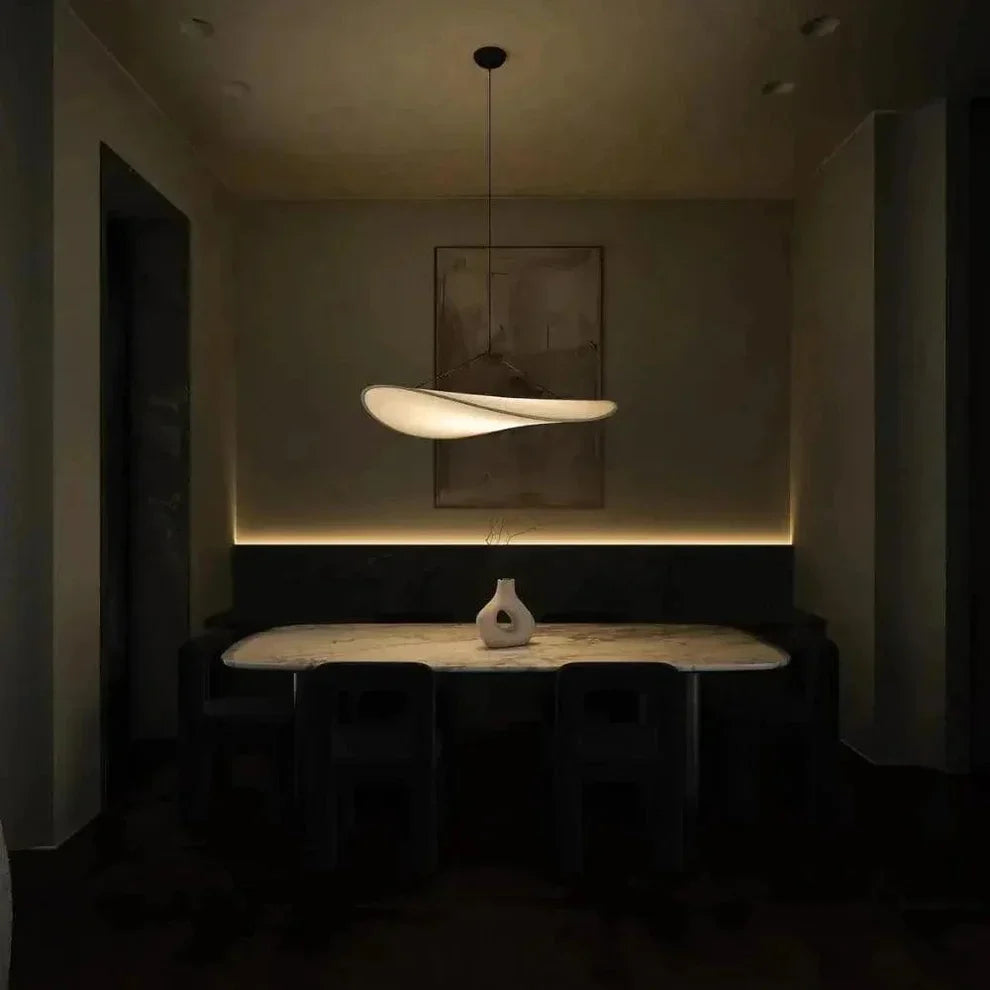 Silk LED Pendant Light in Japandi Wabi Sabi Style