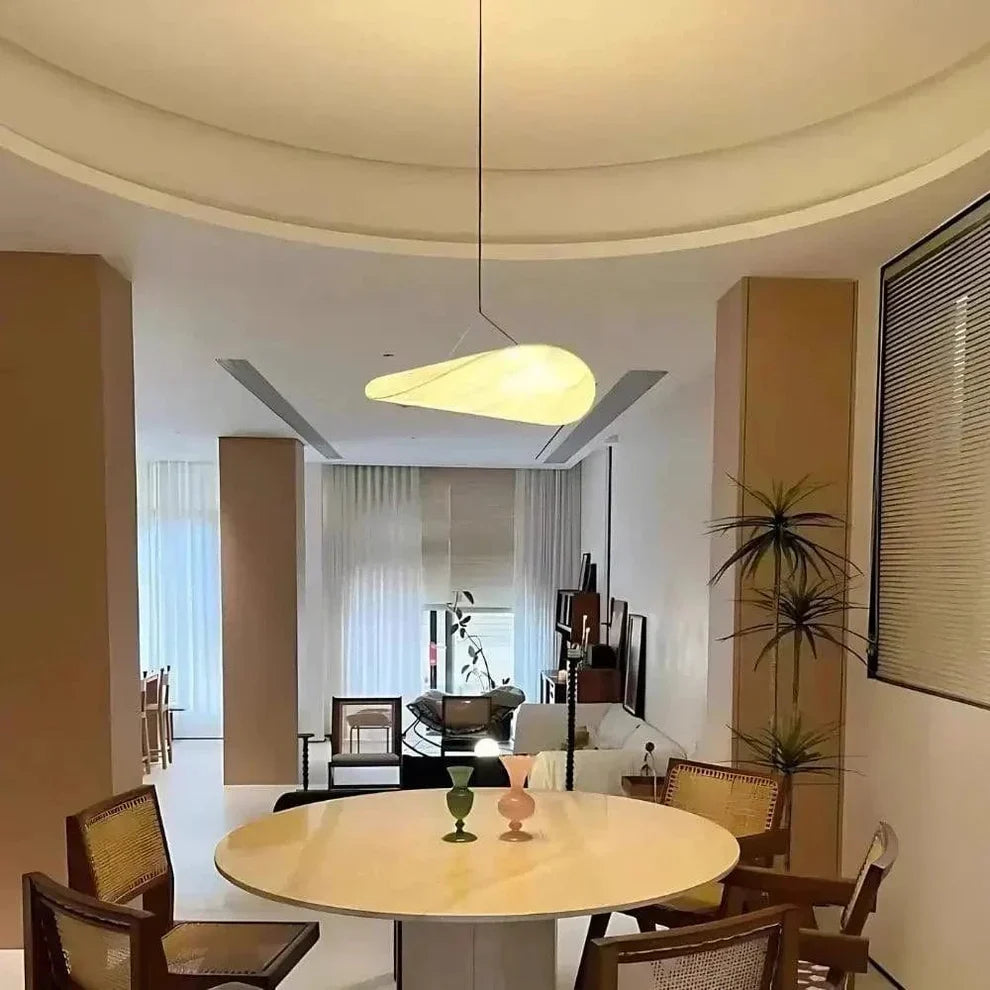 Silk LED Pendant Light in Japandi Wabi Sabi Style