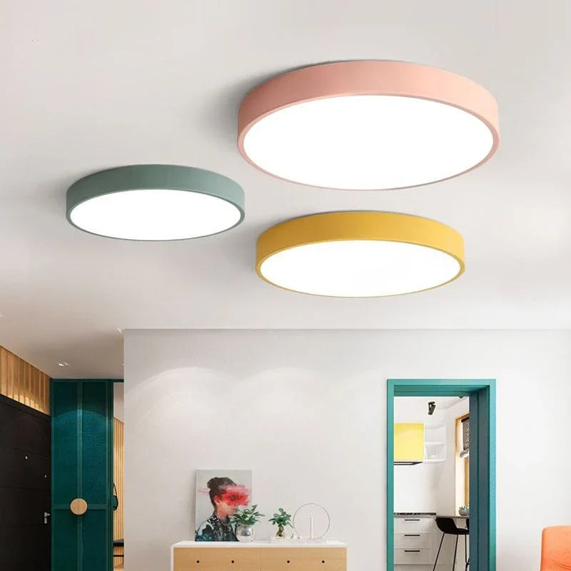 Round Flat LED Ceiling Fixture for Kitchen, Bathroom, Living Room, Bedroom