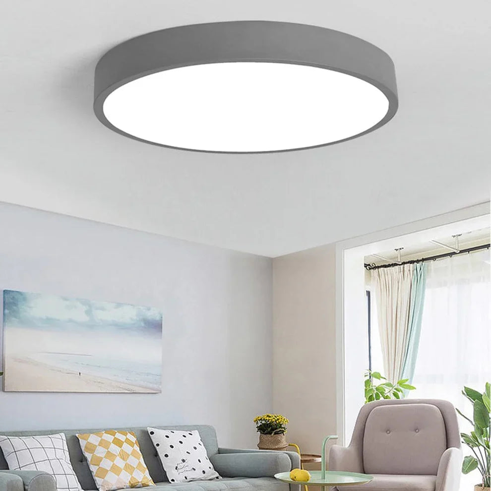 Round Flat LED Ceiling Fixture for Kitchen, Bathroom, Living Room, Bedroom