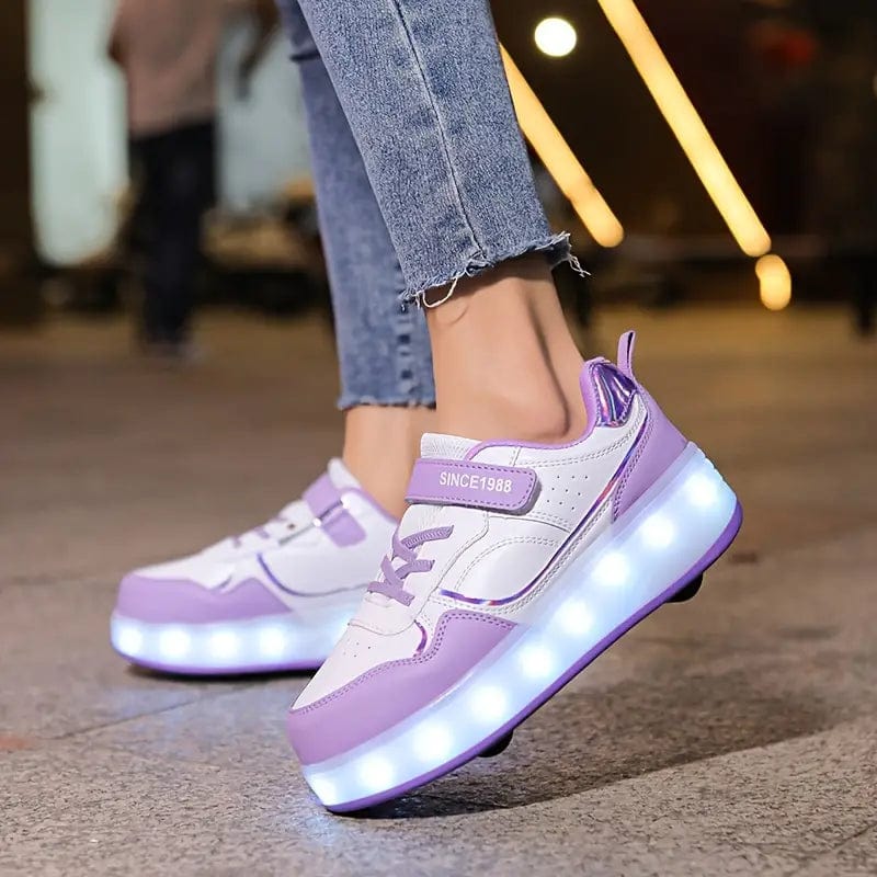 LED Light-Up Roller Skates for Kids - Lightweight Outdoor Shoes