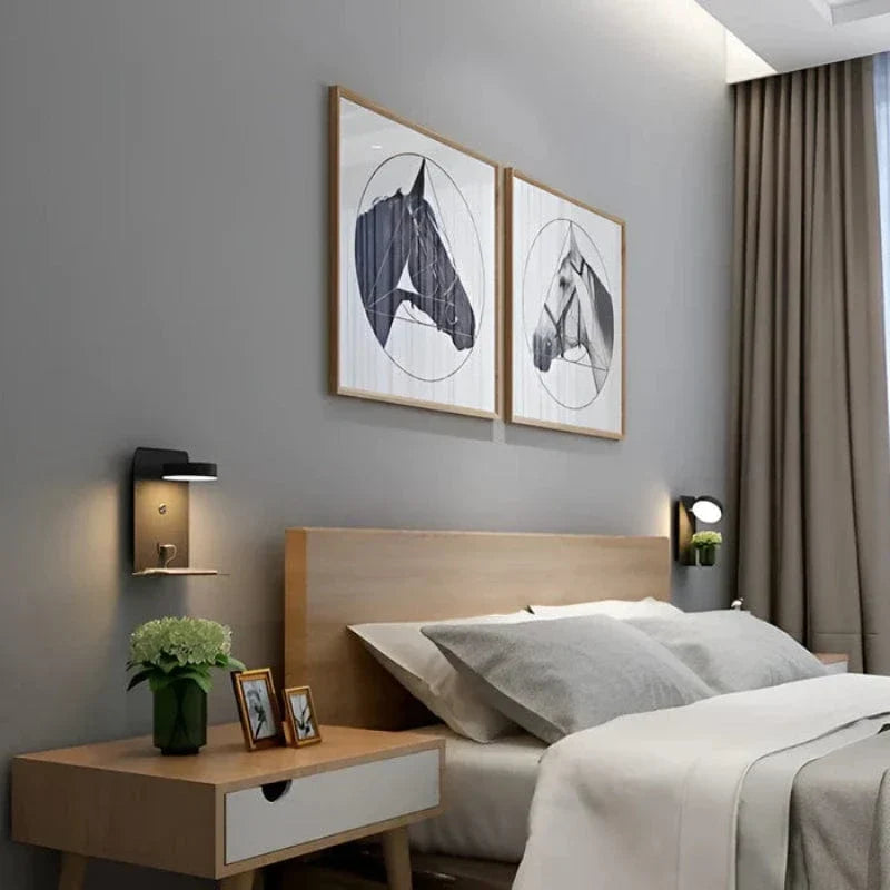 Dimmable LED Night Light with USB Charger and Phone Holder for Bedside