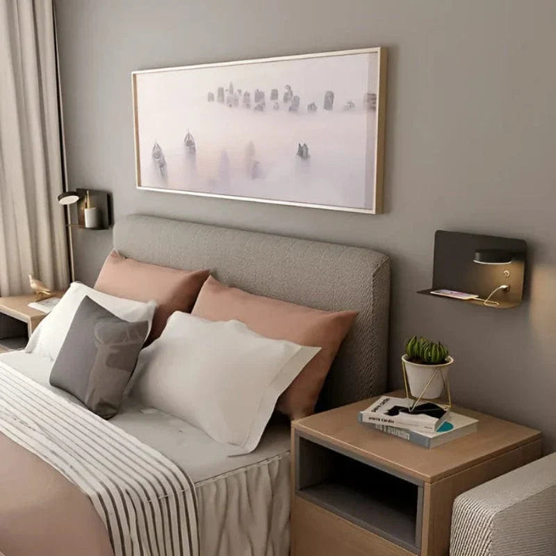 Dimmable LED Night Light with USB Charger and Phone Holder for Bedside