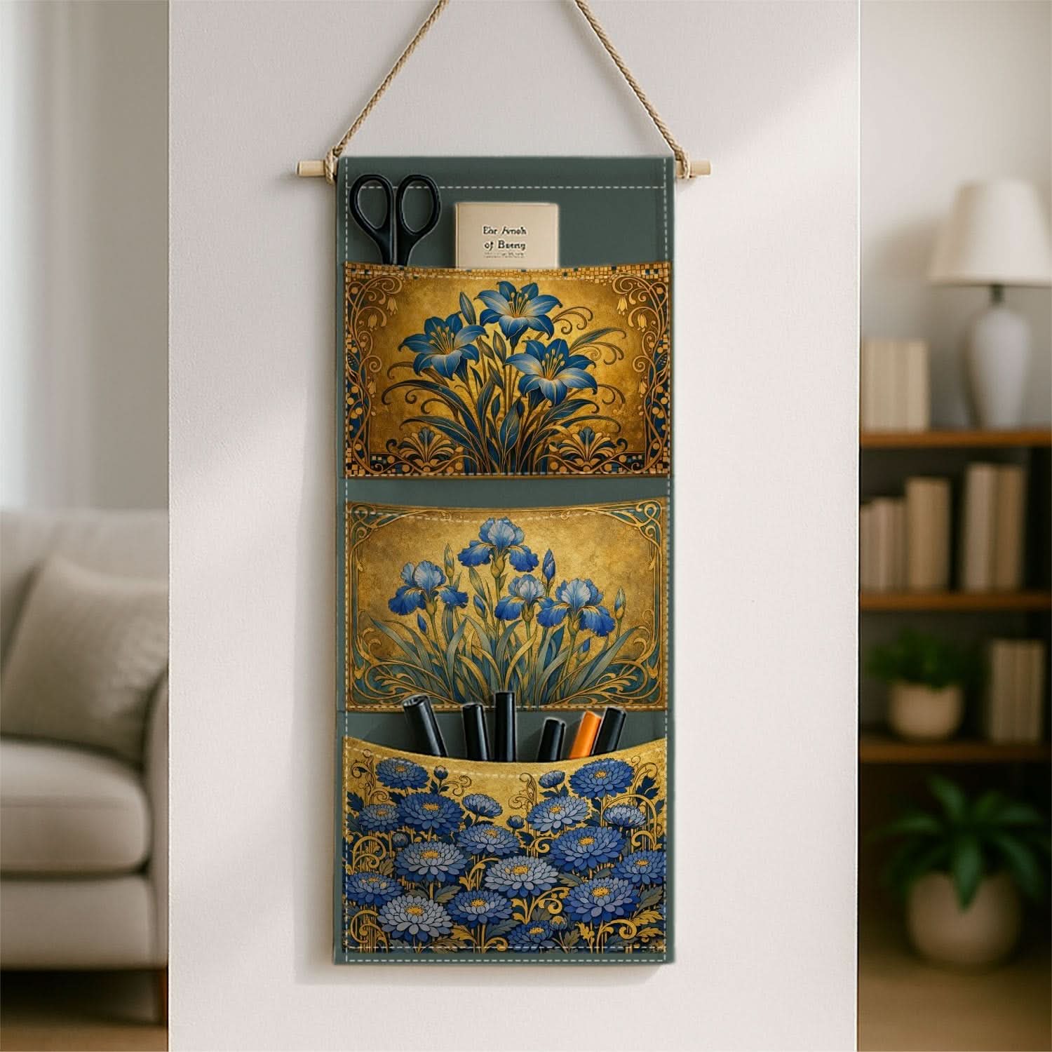 Floral Vintage Hanging Organizer for Chic Storage Solutions
