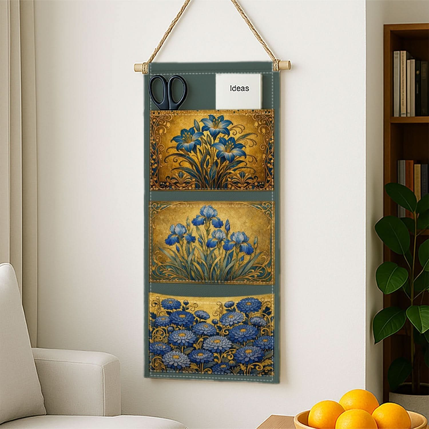 Floral Vintage Hanging Organizer for Chic Storage Solutions