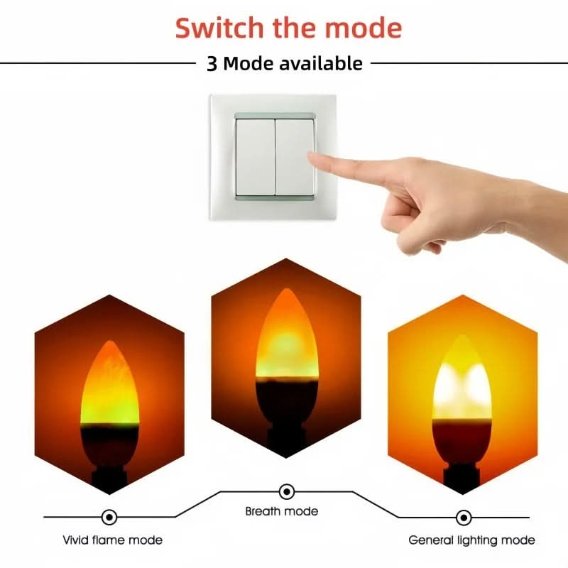 LED Flame Effect Bulb for Warm Ambiance and Versatile Decoration