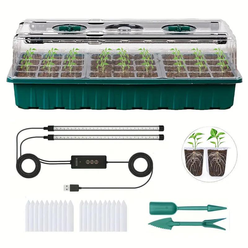 Home Gardening Starter Kit with LED Light & Humidity Control
