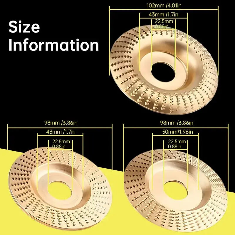 3-Piece Professional Grinding Wheel Set for Woodworking - Industrial Grade
