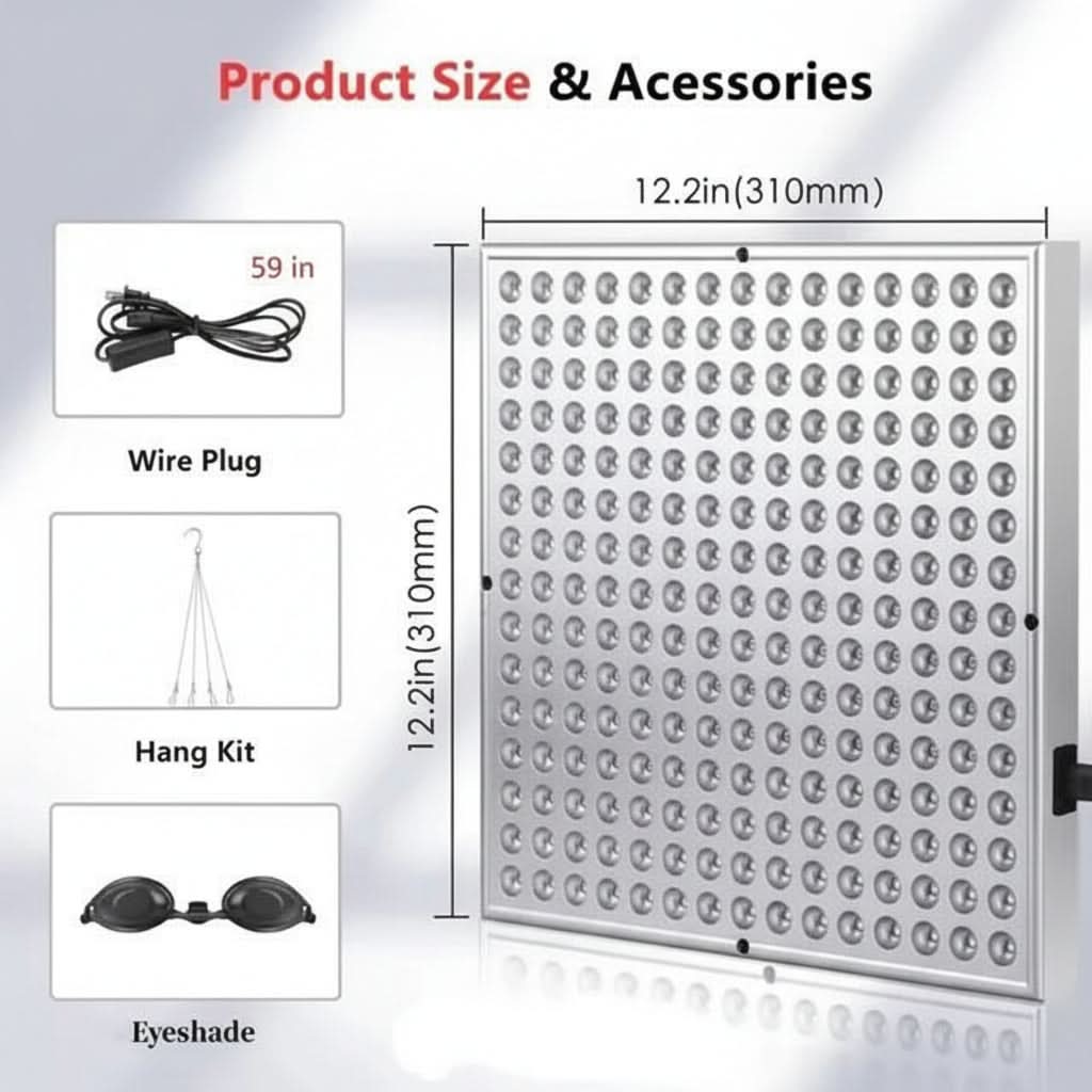Red Light Therapy Lamp with 225 LEDs for Skin Rejuvenation