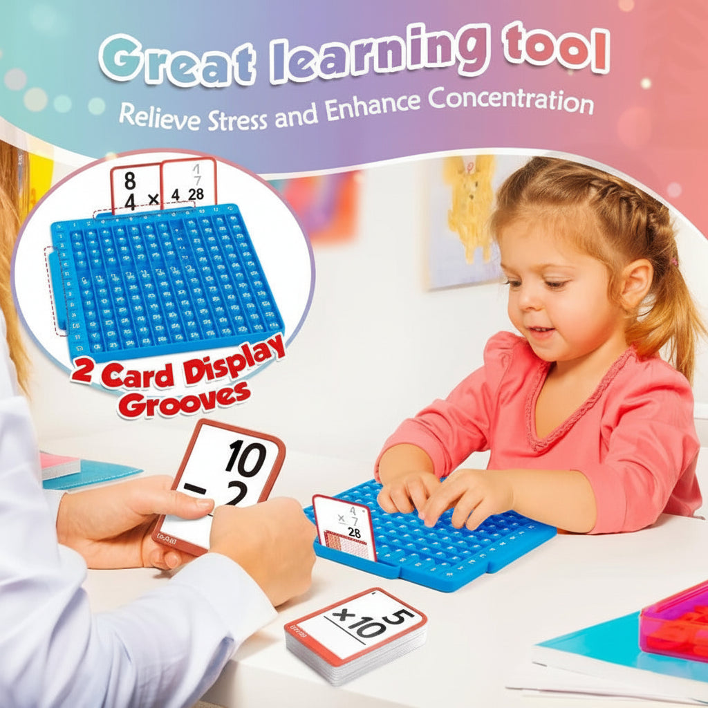 Math Learning Toy Set for Kids – Silicone Board and Flashcards Included