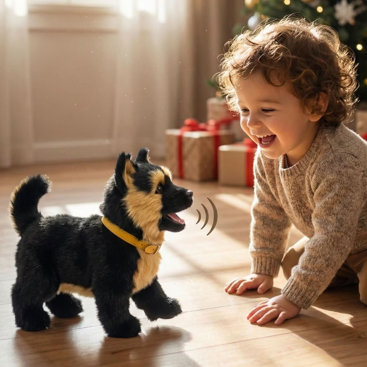Interactive Walking and Barking Robot Dog Toy with Wagging Tail
