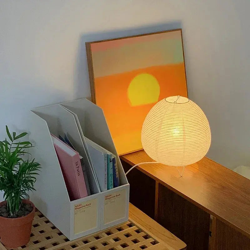 Rice Paper LED Table Lamp in Japanese Design