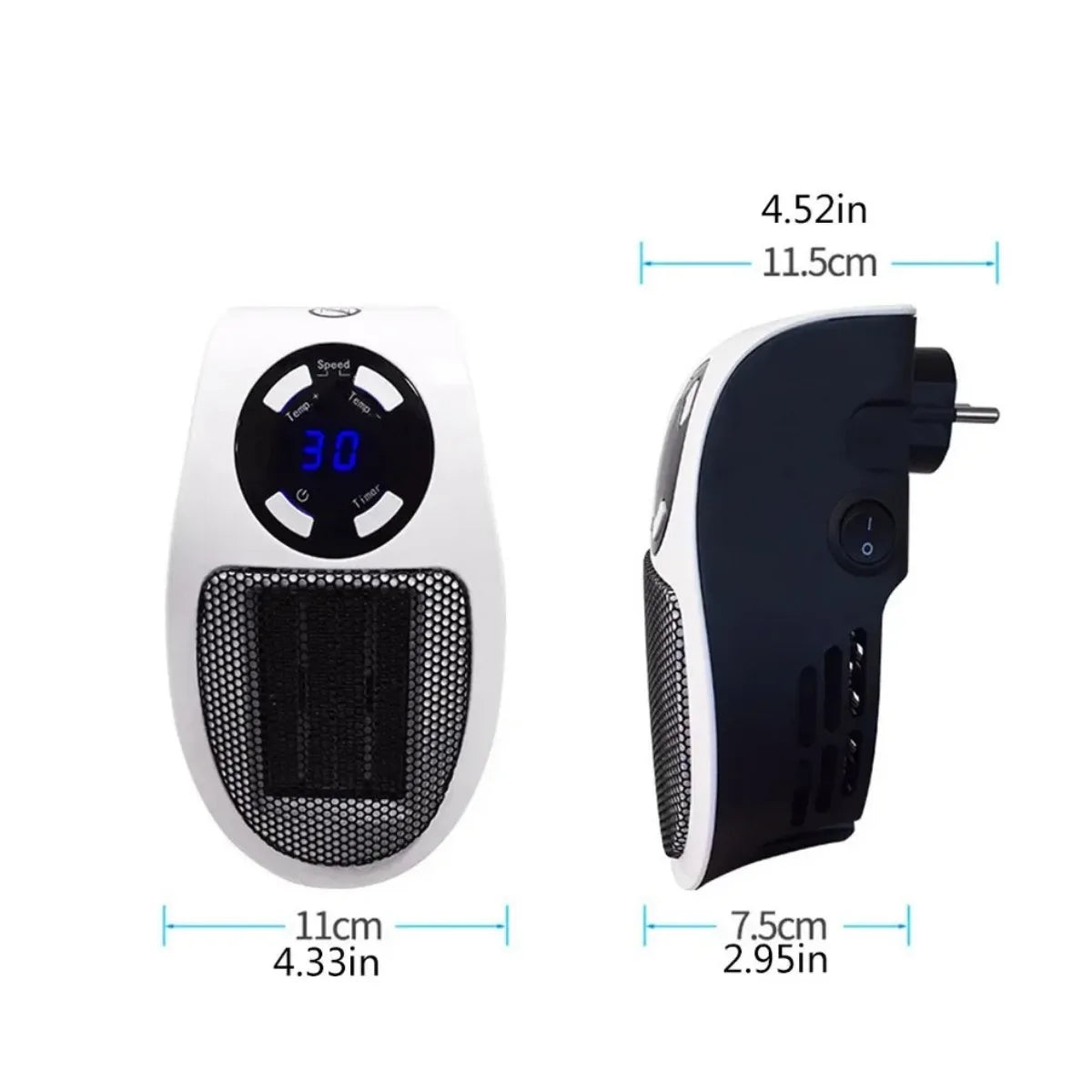Portable Heater with Overheat Protection and Tip-Over Safety Feature
