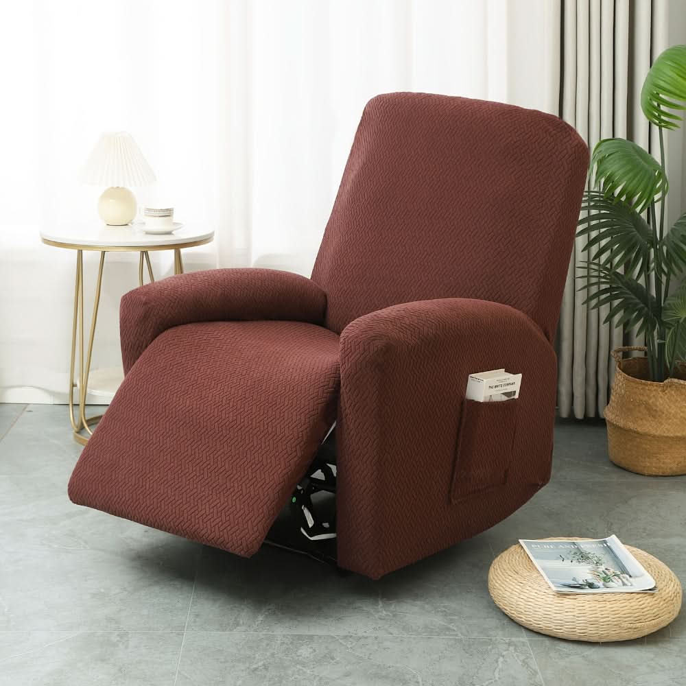 Fitted Recliner Chair Cover with Side Pocket for Style and Comfort