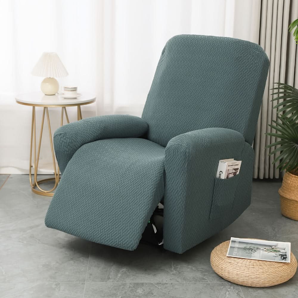 Fitted Recliner Chair Cover with Side Pocket for Style and Comfort