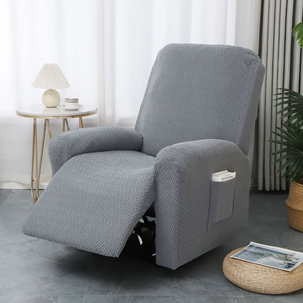 Fitted Recliner Chair Cover with Side Pocket for Style and Comfort