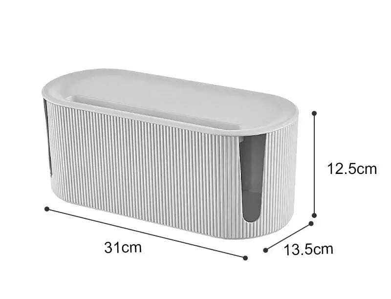 Oval Cable Organizer Box – Conceal Wires and Power Strips