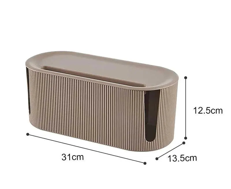 Oval Cable Organizer Box – Conceal Wires and Power Strips
