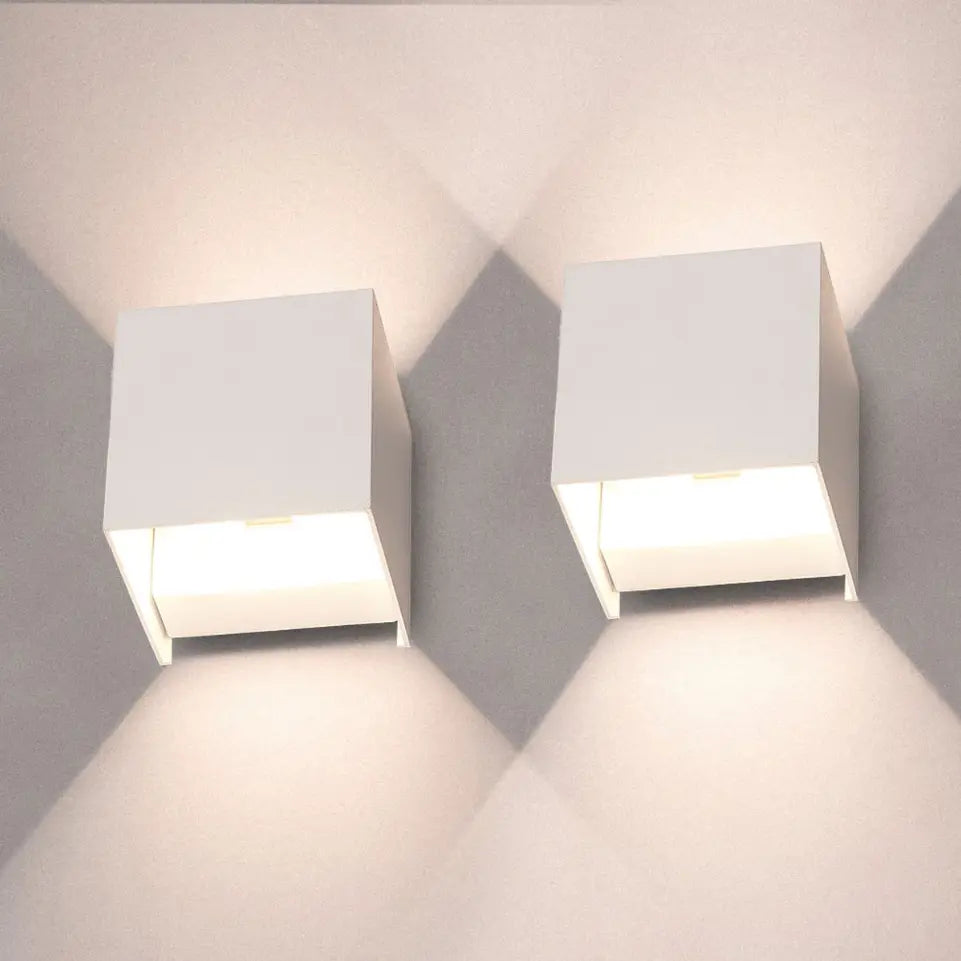 Wireless Cube LED Wall Light – Dimmable, USB Rechargeable (Pack of 2)