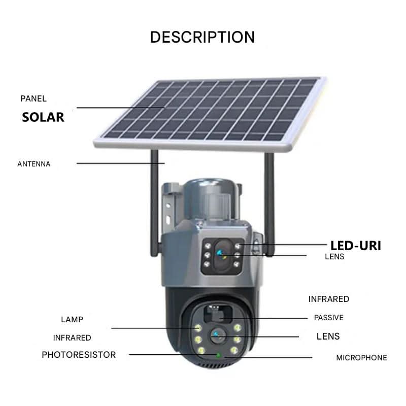 Solar-Powered 4K Security Camera with 360° Viewing Angle