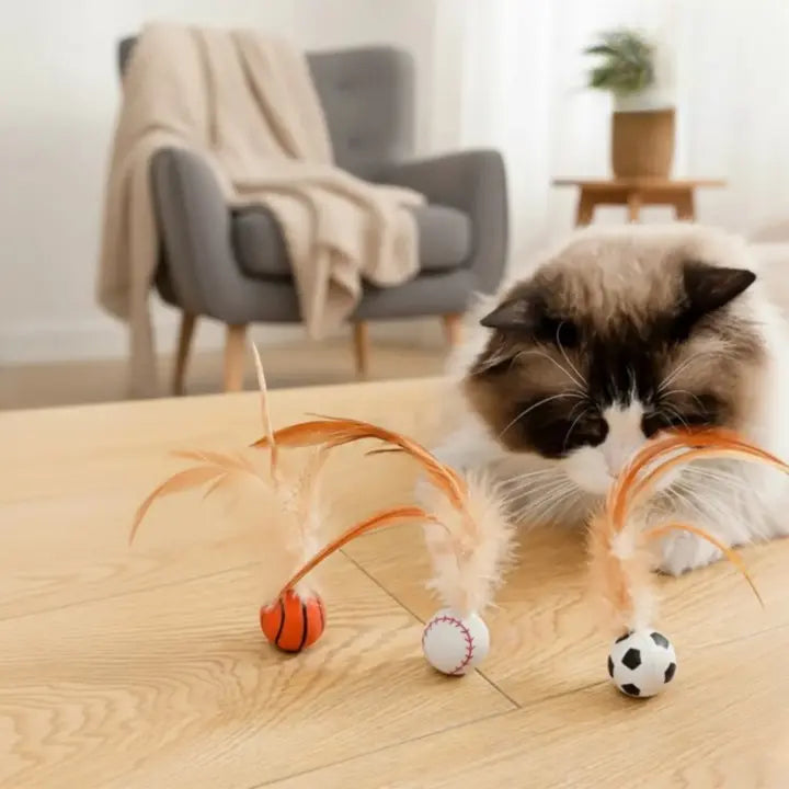 Feather Ball Cat Plaything
