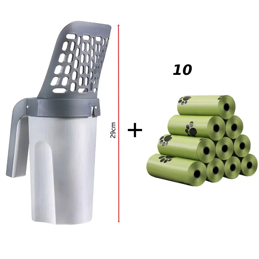 Litter Scoop Kit for Cats with Waste Disposal Bags – Sanitary Cleaning
