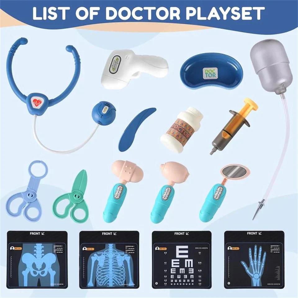 Toy Medical Set with Stethoscope and X-ray Images
