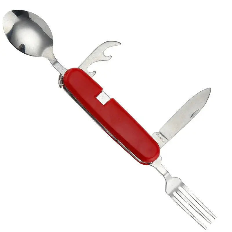 Pocket-Sized Stainless Steel 4-in-1 Cutlery Set – Foldable Design