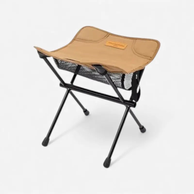 Portable Outdoor Stool – Foldable Camping Seat with Mesh Organizer